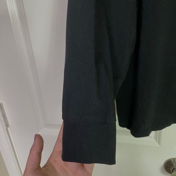 Torrid Gothic Black Tie Front Long Sleeve Blouse, Comfortable, Stretchy Size 1X - Picture 9 of 11